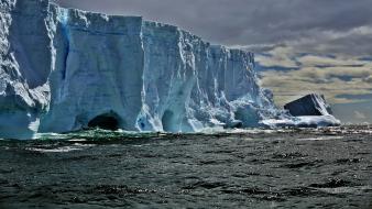 Antarctica cave clouds cold ice wallpaper
