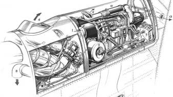 Cutaway drawings detail trident wallpaper