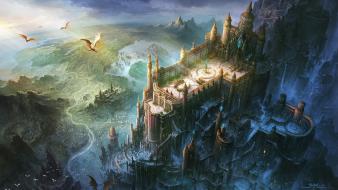 Fan ming artwork castles cities dragons