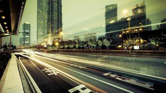 Hong kong long exposure roads wallpaper