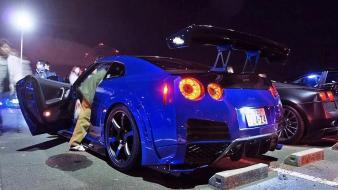 Nissan gtr modified blue tuning motor wallpaper