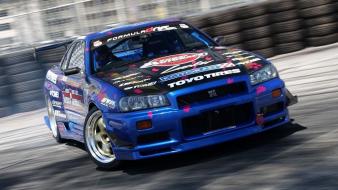 Nissan skyline r34 gt-r drifting cars wallpaper
