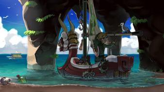 Of zelda: wind waker boats crabs ocean wallpaper