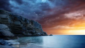 Planet earth birds lonely mountains skies wallpaper