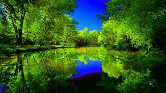 River in forest wallpaper