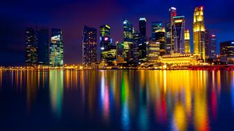 Singapore night skyline wallpaper