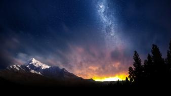 Swiss alps at night wallpaper