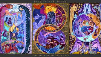 The lord of rings artwork mythology stained glass wallpaper