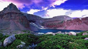 Utah blue clouds crater lake green wallpaper
