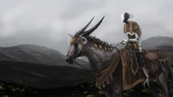 Apocalypse artwork horses robots science fiction wallpaper