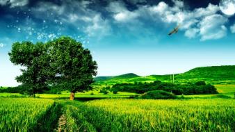 Awesome green landscape wallpaper