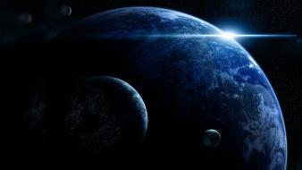 Blue space planet wallpaper