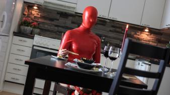 Candles kitchen latex dress masks wallpaper
