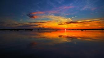 Germany glow reflections sea sunset wallpaper