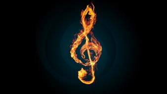 Treble clef fire wallpaper
