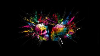Black colorful skull wallpaper