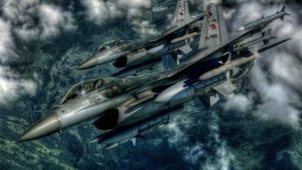 Hdr photography aircraft f-16 wallpaper