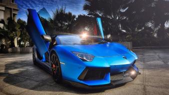 Lambo lamborghini aventador blue cars wallpaper