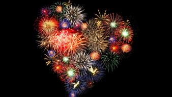 Love heart fireworks wallpaper