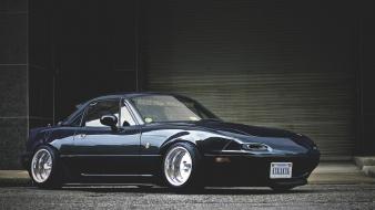 Mazda miata black cars side view wallpaper