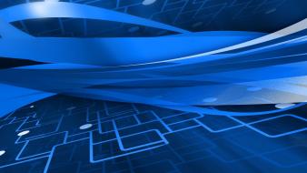Abstract blue dots lines schematic wallpaper