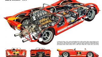 Alfa romeo 33 blueprints cars cutaway drawings prototype wallpaper