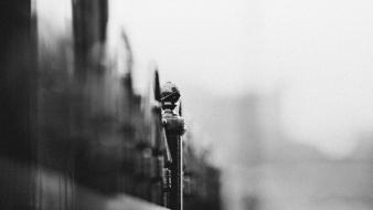 And white bokeh depth of field fences wallpaper