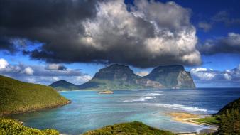 Australia beaches beige blue clouds wallpaper
