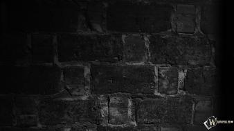 Backgrounds black bricks patterns surface wallpaper