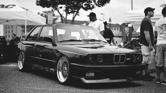 Bmw e30 cars colors engines monochrome wallpaper