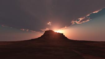 Cgi deserts landscapes mesas nature wallpaper