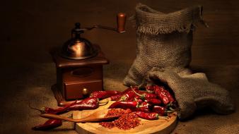 Chili coffee mill digital art mills spices wallpaper