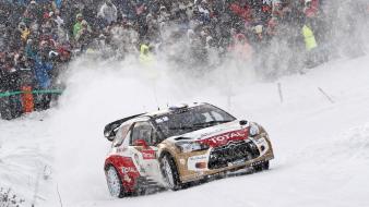 Citroën ds3 wrc cars racing rally snow wallpaper