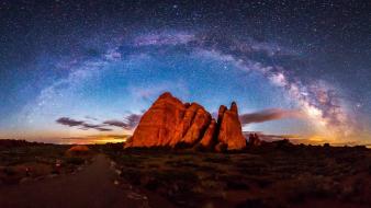 Deserts night space wallpaper