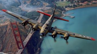 Gate bridge san francisco aircraft air force wallpaper
