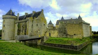 Hdr photography castles moat moss nature wallpaper