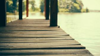 Lakes piers wooden planks wallpaper