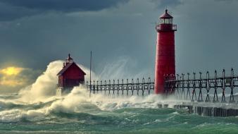 Landscapes lighthouses natural scenery nature ocean wallpaper