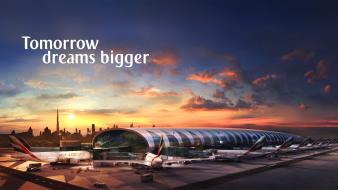 Airbus a380-800 emirates airlines aircraft airliners airports wallpaper