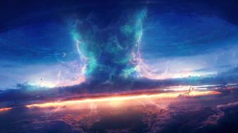 Aircraft clouds hurricane skies storm wallpaper