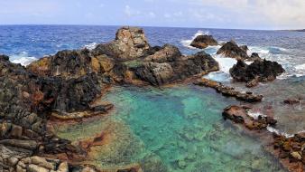 Aruba caribbean sea blue circles green wallpaper