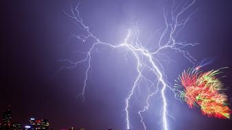 Australia national geographic celebration fireworks lightning wallpaper