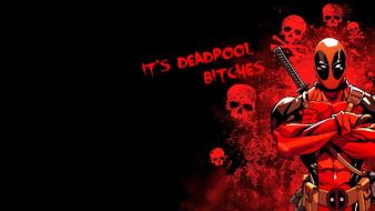 Black background deadpool comic character wallpaper