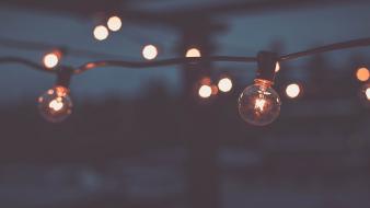 Bokeh depth of field lamps light bulbs wallpaper