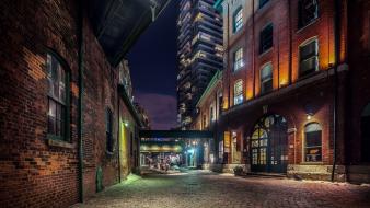 Canada toronto brick wall buildings cobblestones wallpaper