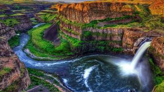 Canyon nature rivers waterfalls wallpaper