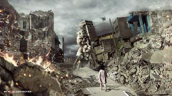 Chaos children destruction digital art ruins wallpaper