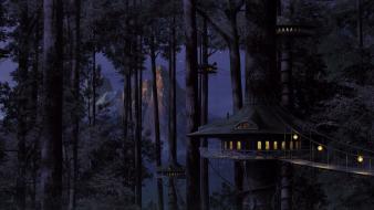 Cities fantasy art forests game hut wallpaper