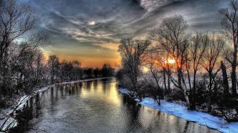 Clouds landscapes nature rivers riverside wallpaper