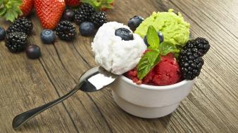 Desserts food art strawberries wallpaper